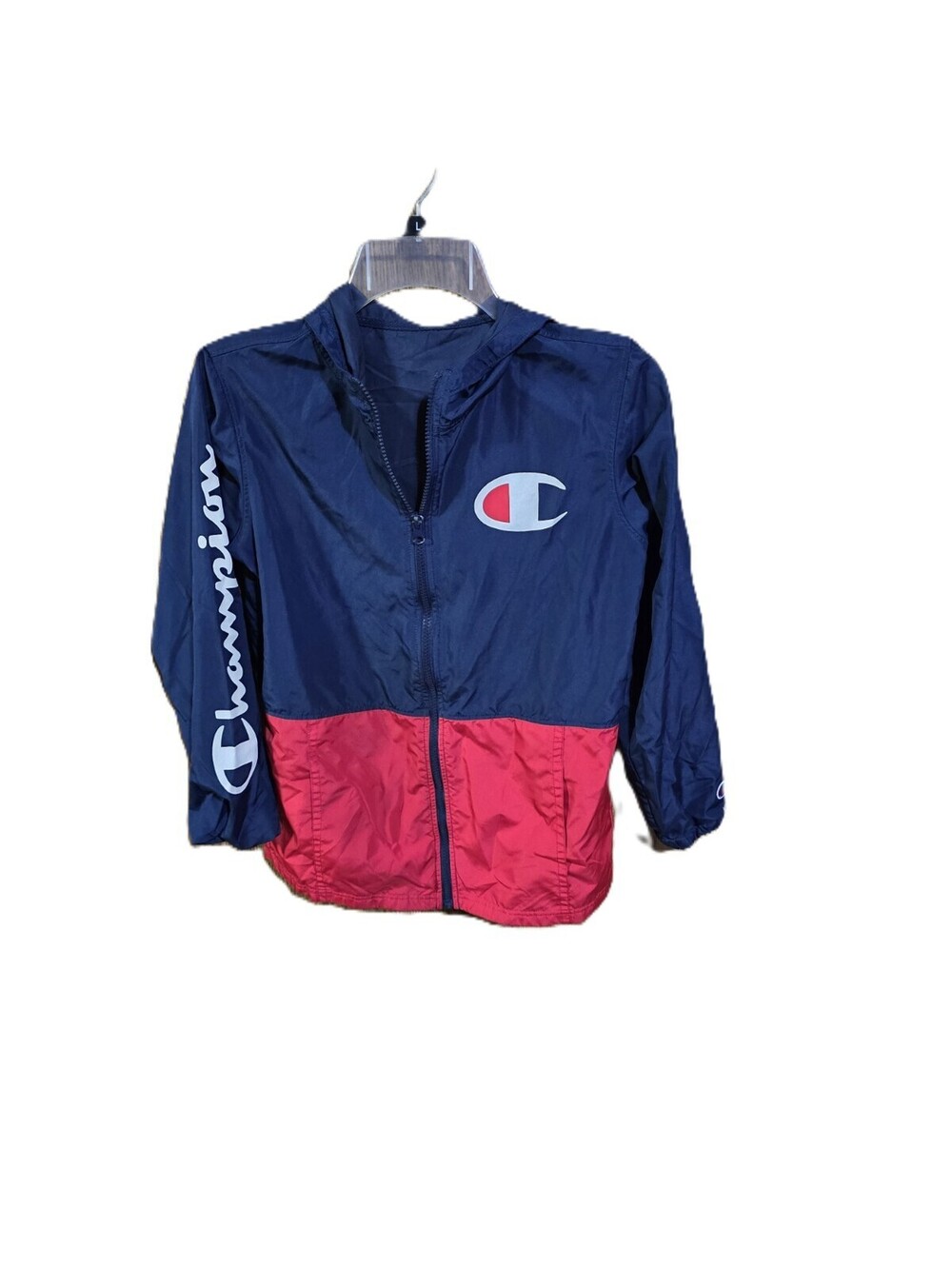 Champion Hooded Windbreaker Red White Blue
